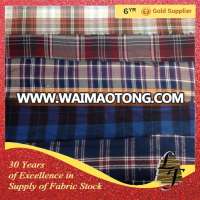 china supplier 100% cotton flannel check stock lot fabric for shirt